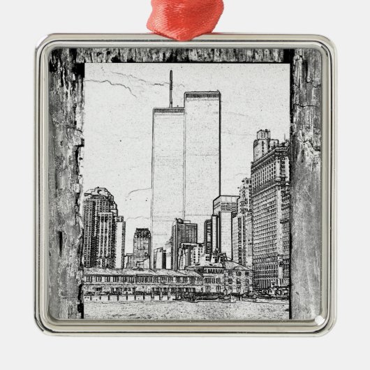 Twin Towers Metalen Ornament (Voorkant)