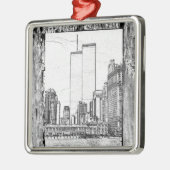 Twin Towers Metalen Ornament (Links)