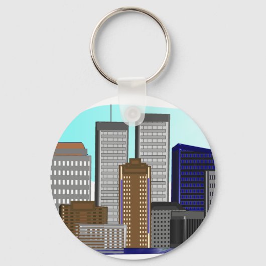 Twin Towers New York—unieke kunstcadeaus Sleutelhanger (Voorkant)