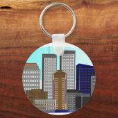 Twin Towers New York—unieke kunstcadeaus Sleutelhanger (Voorkant)