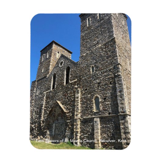 Twin Towers of St Mary's Church Reculver Kent op e Magneet (Verticaal)