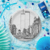 Twin Towers Papieren Bordje (Feest)