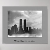 Twin Towers - zwart-wit Poster (Voorkant)
