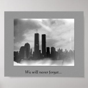 Twin Towers - zwart-wit Poster