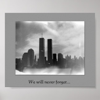 Twin Towers - zwart-wit Poster