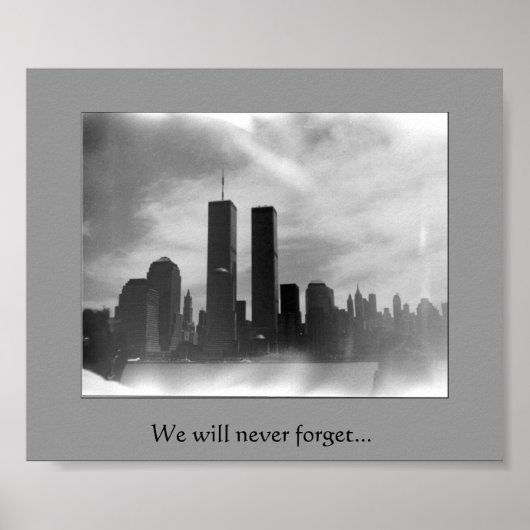 Twin Towers - zwart-wit Poster (Voorkant)