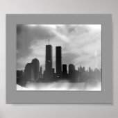 Twin Towers - zwart-wit Poster (Voorkant)