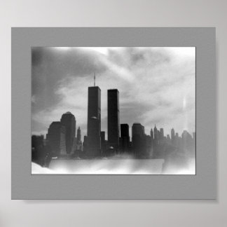 Twin Towers - zwart-wit Poster
