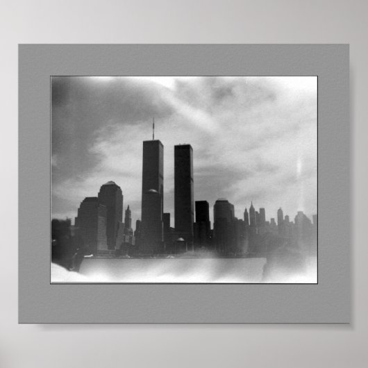 Twin Towers - zwart-wit Poster (Voorkant)
