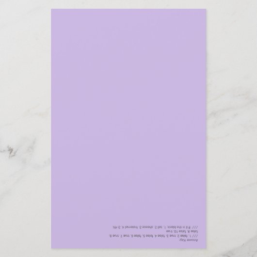 Twin Trivia Game Pampas Lavender Boho Baby shower (Achterkant)