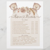 Twin Trivia Game Tan Boho Beer Baby shower (Voorkant)