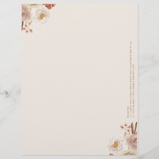 Twin Trivia Game Tan Boho Beer Baby shower (Achterkant)