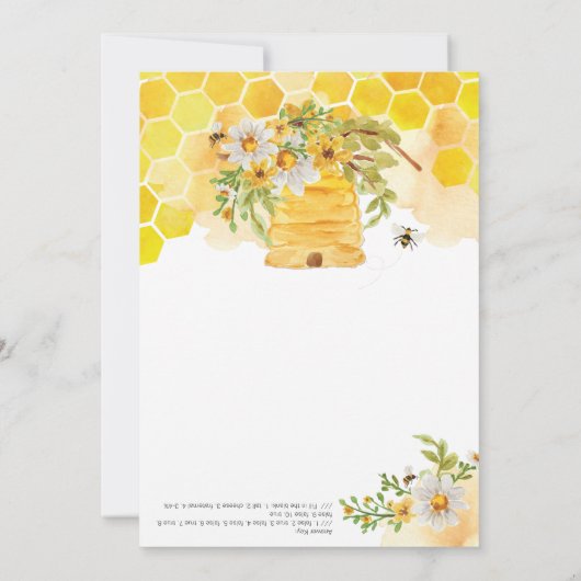 Twin Trivia Sweet as Can Bee Baby shower Game Kaart (Achterkant)