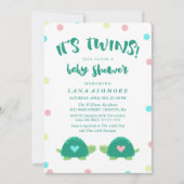 Twin Turtles | Baby shower Blauw roze twijndraden Kaart (Voorkant)