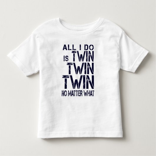 "Twin Twin Twin No Matter What" - Bergundy/Navy Kinder Shirts (Voorkant)