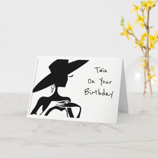 **TWIN-U IS BEAUTIFUL** BIRTHDAAGWISSEN KAART (Gele Bloem)