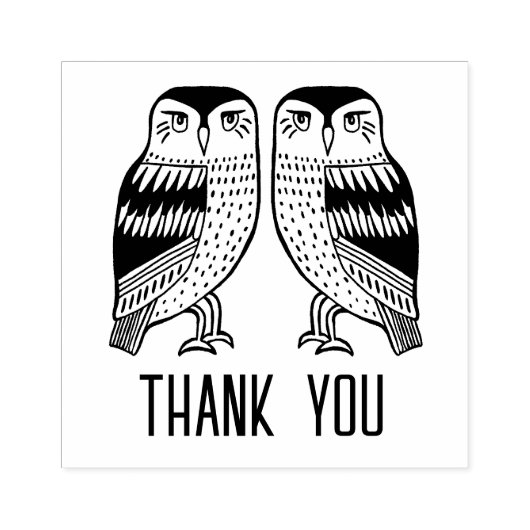 Twin Uilen Schattige Eenvoudig BABY SHOWER CUSTOM Rubberstempel (Afrduk)