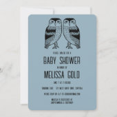 Twin Uilen Schattige Eenvoudig Chique BABY SHOWER Kaart (Voorkant)