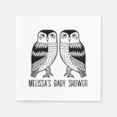 Twin Uilen Schattige Eenvoudig Chique CUSTOM Servet (Voorkant)