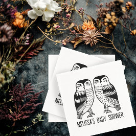 Twin Uilen Schattige Eenvoudig Chique CUSTOM Servet