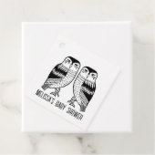 Twin Uilen Schattige Eenvoudig Kraft CUSTOM BABY S Bedankjes Labels (In situ)