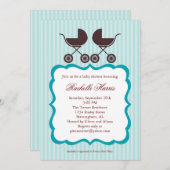 Twin Unisex Baby shower Invitation Kaart (Voorkant / Achterkant)
