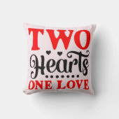 Twin Valentines- Two Hearts One Love Pillow Kussen (Voorkant)