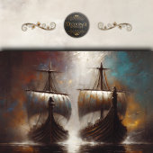 Twin Viking Longships Decoupage Tissuepapier