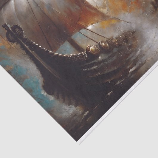 Twin Viking Longships Decoupage Tissuepapier (Detail)