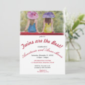 TWIN VRIENDINNEN zijn de BESTE FEESTUITNODIGING Kaart (Staand voorkant)