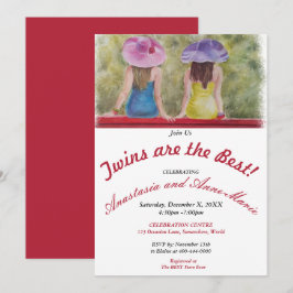 TWIN VRIENDINNEN zijn de BESTE FEESTUITNODIGING Kaart