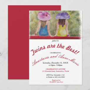 TWIN VRIENDINNEN zijn de BESTE FEESTUITNODIGING Kaart