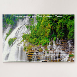Twin Watervallen Tennessee.Kerstgroeten Legpuzzel
