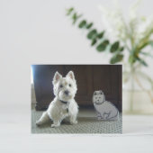 Twin Westies Photo Briefkaart (Staand voorkant)