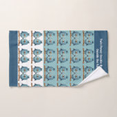 Twin Whimsical Birds Blauw Dubbel probleem Bad Handdoek (Handdoek)