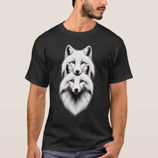 Twin White Foxes T-shirt (Voorkant)