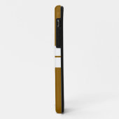 Twin White Racing Stripes Gouden Bruine Achtergron Case-Mate iPhone Case (Achterkant/links)