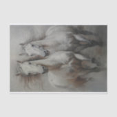 Twin White Wild Horse Decoupage Tissue Papier (Voorkant)