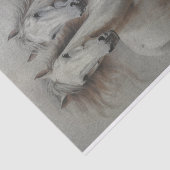 Twin White Wild Horse Decoupage Tissue Papier (Detail)