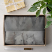 Twin White Wild Horse Decoupage Tissue Papier (Geschenk)