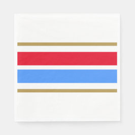 Twin Wide Helder Rood Wit Blauw Racing Stripes Servet