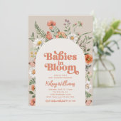 Twin Wildflower Baby Shower Uitnodigingen (Staand voorkant)