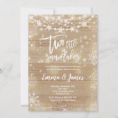 Twin Winter Baby shower Invitation Rustic White Kaart (Voorkant)