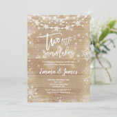 Twin Winter Baby shower Invitation Rustic White Kaart (Staand voorkant)