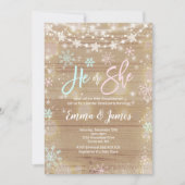 Twin Winter Baby shower Invitation Rustic White Kaart (Voorkant)