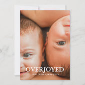 Twin Winter Overjoyed vakantiefoto geboorte Aankondiging (Voorkant)