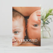 Twin Winter Overjoyed vakantiefoto geboorte Aankondiging (Staand voorkant)