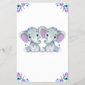 Twin Word Scramble Spel Olifanten Paarse Blauwgroe Flyer (Achterkant)