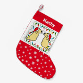 Twin Yellow Labrador Santas Kleine Kerstsok (Voorkant (Hangend))