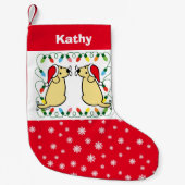 Twin Yellow Labrador Santas Kleine Kerstsok (Voorkant)